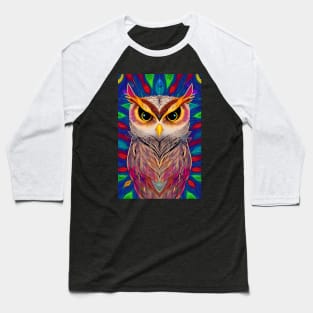 Colourful owl design Baseball T-Shirt